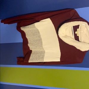 White and red warm top